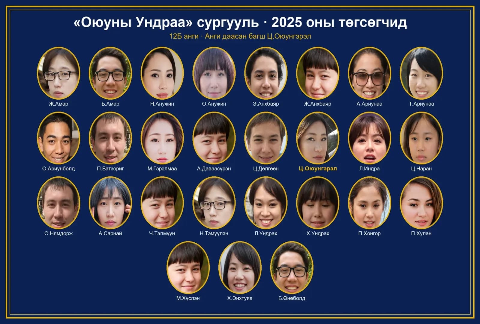 2025 оны 12Б ангийн төгсөлтийн зураг