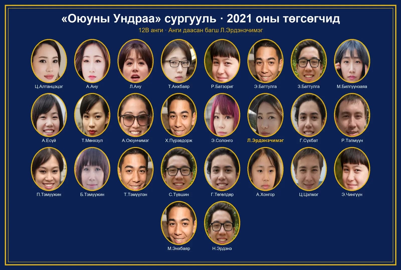 2021 оны 12В ангийн төгсөлтийн зураг