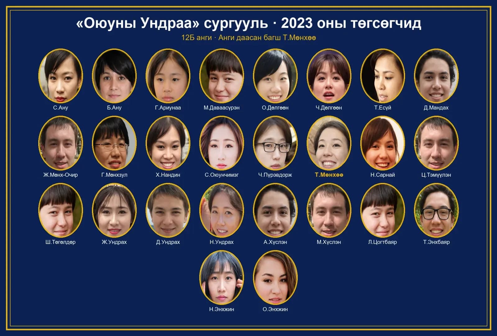 2023 оны 12Б ангийн төгсөлтийн зураг