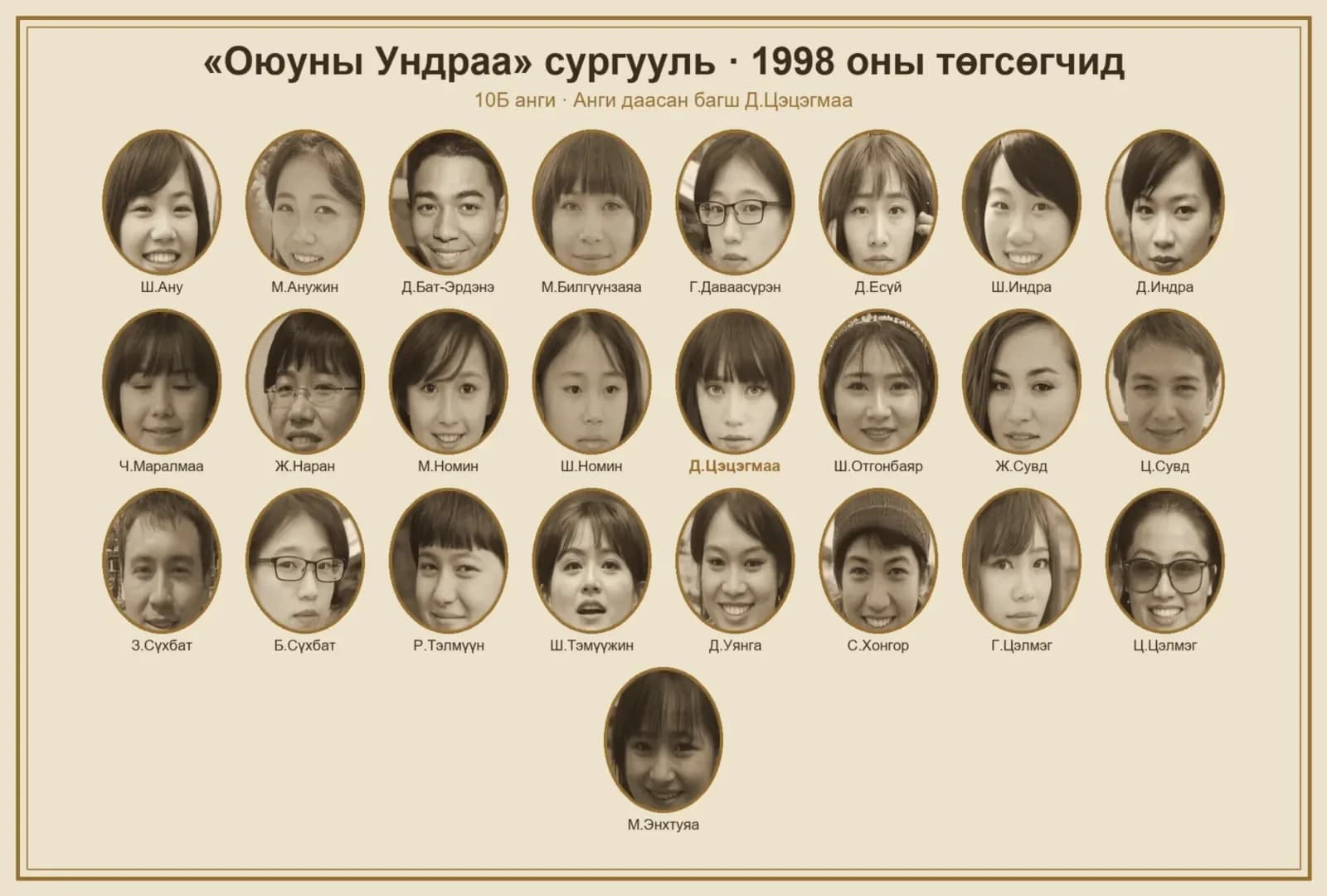 1998 оны 10Б ангийн төгсөлтийн зураг