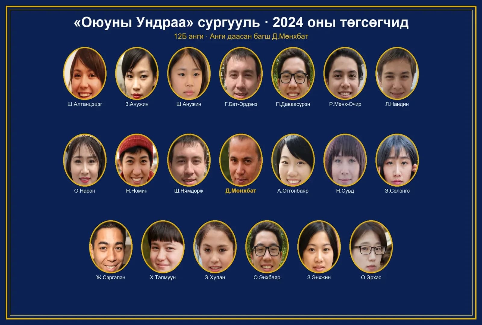 2024 оны 12Б ангийн төгсөлтийн зураг